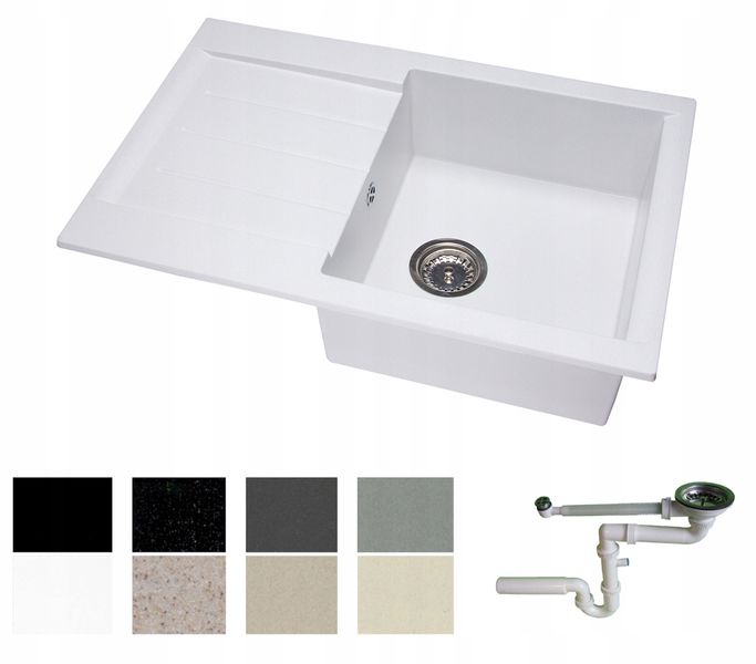 ZLEW ZLEWOZMYWAK GRANIT 8 kolorów 76x50 + SYFON zdjęcie 1