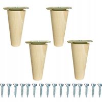 Noga meblowa drewniana bukowa surowa 10 cm łącznik blacha montażowa...