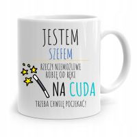 Kubek Prezent Dla Szefa Na Cuda Trzeba Poczekać Z Nadrukiem Ze Zdjęciem