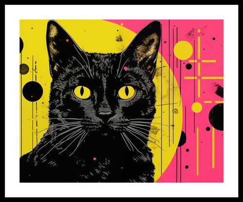 Plakat 50x40cm Neonowy Kocur na Arena.pl