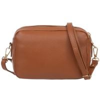 VERA PELLE torebka skórzana listonoszka z paskiem na ramię V486 camel
