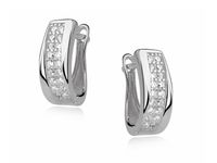 Eleganckie rodowane srebrne kolczyki z cyrkoniami srebro 925 Z0785D