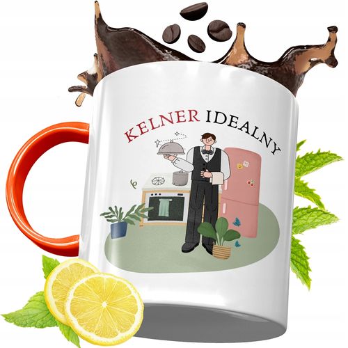 Kubek Pomarańczowy Dla Kelnera Prezent Z Nadrukiem Ze Zdjęciem na Arena.pl