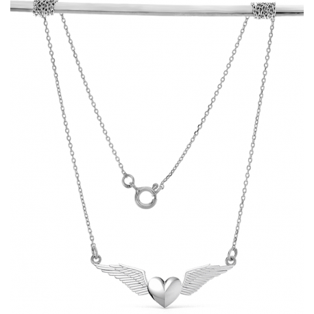 SREBRNY NASZYJNIK GWIAZD SERCE ZE SKRZYDŁAMI SREBRO PRÓBY 925 na Arena.pl