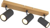 Lampa sufitowa Robby 57911-3G reflektorki grafitowe drewno