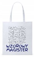 Torba Biała Eco Shopper Dla Magistra Prezent Z Nadrukiem Ze Zdjęciem