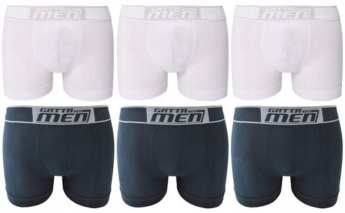 6 X GATTA BOXER BOKSERKI MĘSKIE BAWEŁNA SZARE BIAŁE M na Arena.pl