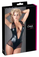 cottelli collection body matowe z siateczką czarny l