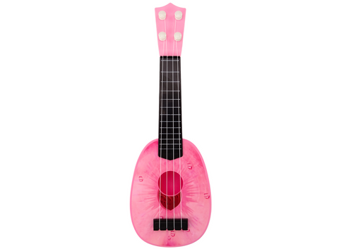 Ukulele Dla Dzieci Mini Gitara 4 Struny Motyw Brzoskwini Gitarka Różowa 15″ na Arena.pl