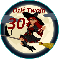 Opłatek na tort Wiedźma Czarownica Miotła Postać Kobieta Urodziny 18 30 40