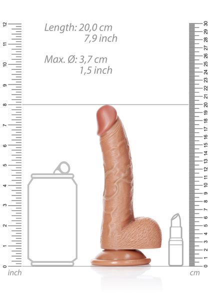 Curved Realistic Dildo  Balls  Suction Cup - 7""""/ 18 Cm zdjęcie 7