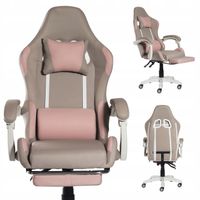 Fotel Gamingowy materiałowy Krzesło Gracza kółka gumowe