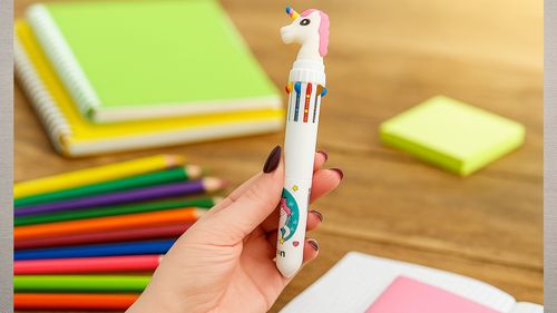 Długopis wielokolorowy pstrykany jednorożec 10 kolorów do szkoły na Arena.pl