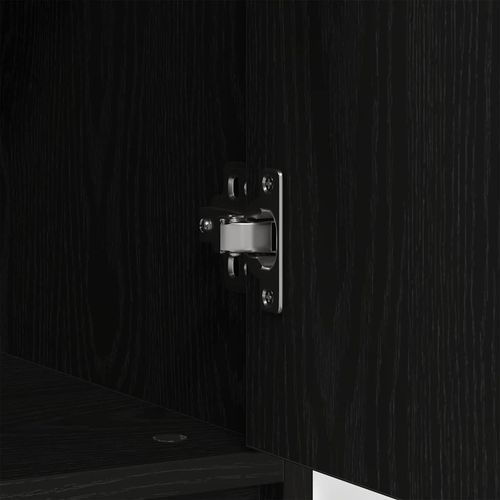 Komoda z szufladą Czarny dąb 80x34x76 cm Drewno klejone na Arena.pl