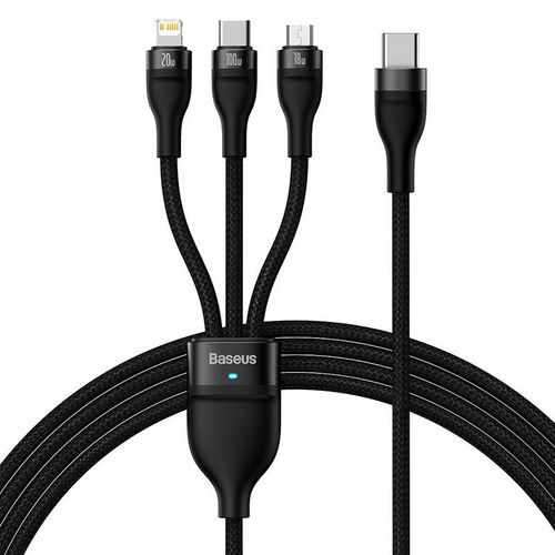 Kabel USB 3w1 Baseus Flash 100W 1.5m czarny na Arena.pl