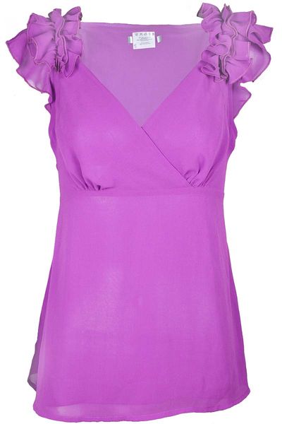 Fioletowa szyfonowa bluzka - 38 / M zdjęcie 1