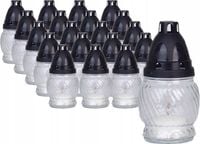 SZKLANE Znicze na grób 20szt Znicz DUŻY biały lampion 13cm z WKŁADEM