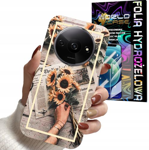 ETUI DO XIAOMI REDMI A3 4G - SŁONECZNIK KWIATY DLA KOBIET PLECKI + FOLIA na Arena.pl