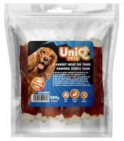 UNIQ PETS Przysmak dla psa paluch ze skóry wołowej z królikiem 500g