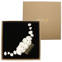 Grzebyk kwiatowy ślubny LIDIA gold KOKONET 6-0003