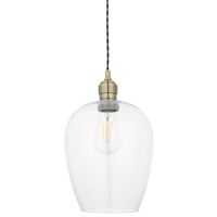 Lampa wisząca L&-1102679 Light& ze szklanym kloszem mosiądz