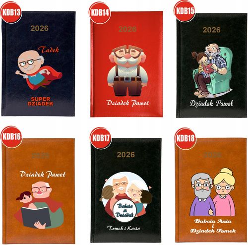 KALENDARZ TYGODNIOWY Terminarz A5 2026 z imieniem Babci - idealny prezent na Arena.pl
