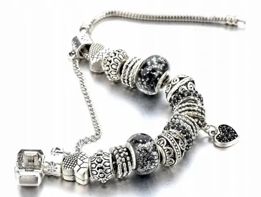 Bransoletka modułowa charms srebrna serduszko zdjęcie 5