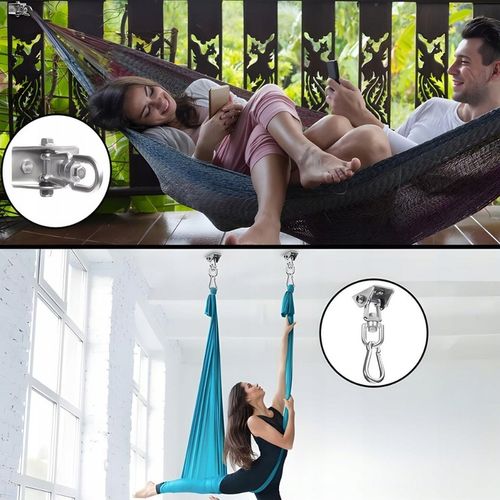 ZESTAW MONTAŻOWY HAK OBROTOWY SUFITOWY FOTELA HAMAKA HUŚTAWKI KARABIŃCZYKI na Arena.pl