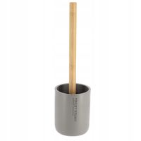 SZCZOTKA DO WC Z POLYRESINU I BAMBUSA Ø 10,4 CM CIEMNOSZARA