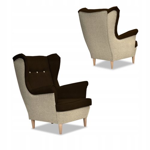 Zestaw wypoczynkowy ARI DUO sofa fotele Family Meble beżowo - brązowy na Arena.pl