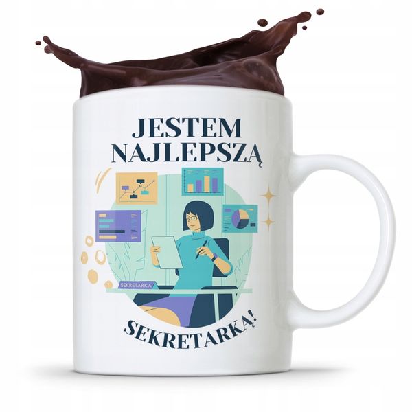 Kubek Prezent Dla Sekretarki Najlepsza Sekretarka Z Nadrukiem Ze Zdjęciem zdjęcie 1