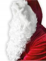 TEATRALNA broda Mikołaja WŁOS syntet. GĘSTA 50cm MOŻNA PRAĆ MLECZNA BIEL