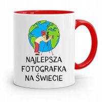Kubek Czerwony Fotografa Najlepsza Fotografka Z Nadrukiem Ze Zdjęciem