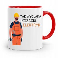 Kubek Czerwony Dla Elektryka Kozacki Elektryk Z Nadrukiem Ze Zdjęciem