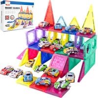 Klocki Magnetyczne 3D Konstrukcyjne Edukacyjne 20 Autek Zjeżdżalnia 68el