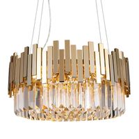 Wisząca LAMPA glamour TREND P0368 Maxlight szklana OPRAWA okrągły ZWIS z kryształkami crystals złoty przezroczysty