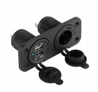 Gniazdo zapalniczki montażowe USB x2 12V / 24V do jachtu kempingu samochodu