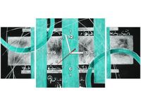 80X40CM ZEGAR TURKUSOWA ABSTRAKCJA OBRAZ