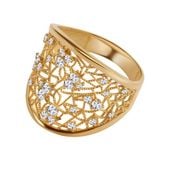 złoty piękny ażurowy pierścionek z cyrkoniami 20