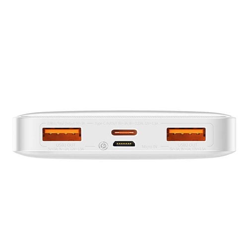 powerbank baseus bipow 10000mah, 2xusb, usb-c, 20w (biały) na Arena.pl