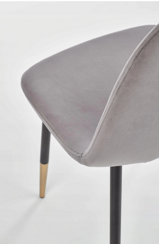 Krzesło tapicerowane popiel popielaty welur złoto na Arena.pl