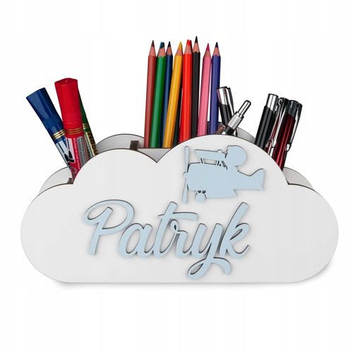 Przybornik Organizer na biurko kredki Chmurka imię dekoracja prezent wzory na Arena.pl