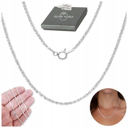 ŁAŃCUSZEK SREBRNY NASZYJNIK DAMSKI ŚLICZNY BŁYSZCZĄCY NA PREZENT + GRATIS na Arena.pl