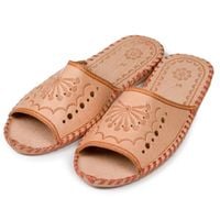 Damskie klapki skórzane naturalne