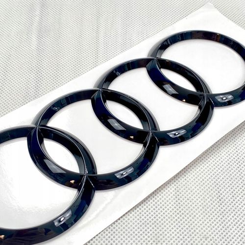 EMBLEMAT ZNACZEK AUDI KOMPLET CZARNY POŁYSK 273mm+200mm na Arena.pl