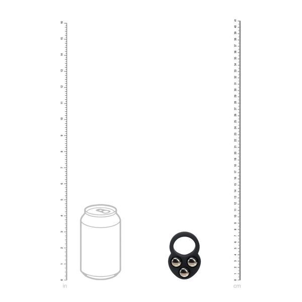 Liquid Silicone Triple Weighted Ball Cockring - Black zdjęcie 5