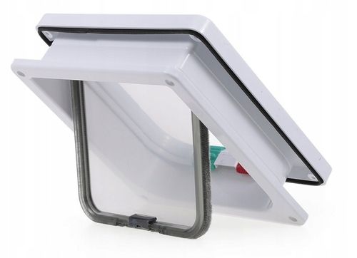 DRZWI Z KLAPĄ DLA PSA KOTA DRZWICZKI WAHADŁOWE KLAPA 4 SPOSOBY XL BIAŁE na Arena.pl