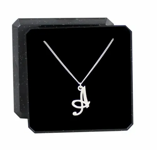 Naszyjnik srebrny z LITERKĄ A łańcuszek pancerka pudełko 45 cm na Arena.pl