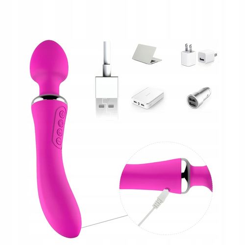 LUKSUSOWY WIBRATOR DAMSKI 2w1 PODGRZEWANY DO 45stC - USB DAWCA ORGAZMÓW na Arena.pl