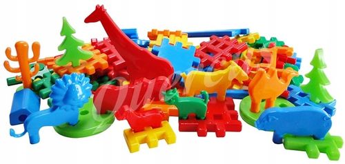 ZESTAW KLOCKI WAFLE MIX 80 EL + WAFLE 48 ADUSIE - 128 elementy na Arena.pl